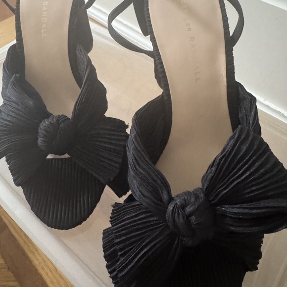 Loeffler Randall Camellia White, Blue and Black Pleated Bow Heel Size 9B All. - Picture 5 of 12
